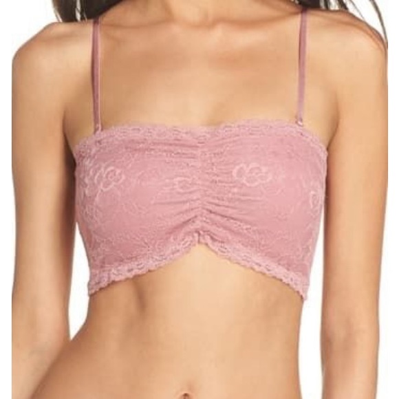 Dusty Rose Lace Bandeau Bralette